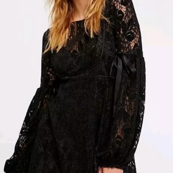 New with tags Free People Ruby black lace dress | size s - Picture 9 of 9